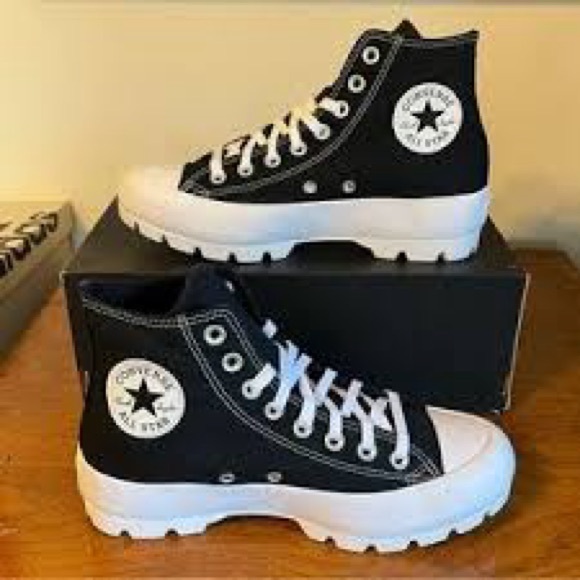 Converse Black and White High-Top Sneakers - Picture 1 of 6